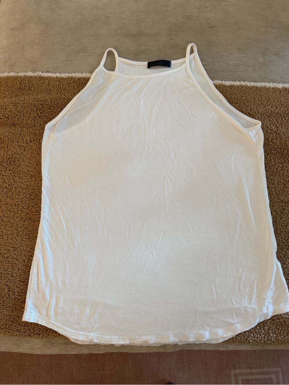 Women's White Halter Tank Top - Lightweight Summer Layering